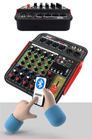 Stüdyo Ekipmanları Midi Live Paket-2 Ses Kartlı Mikser Midi Klavye MX-2020 Mikrofon Kulaklık